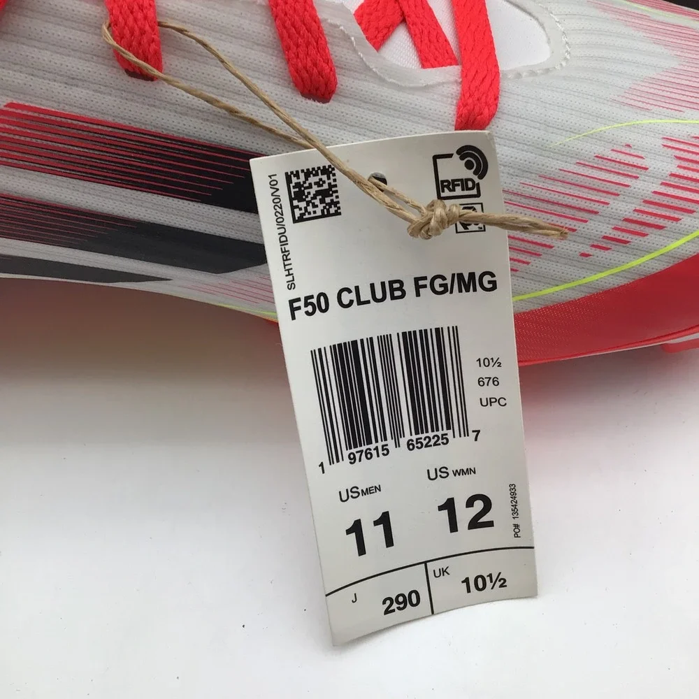 Adidas F50 Club FG MG Soccer Cleats White Neon Orange IE1243 Men Size 11‎ New